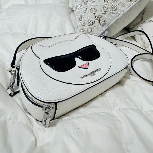 Karl Lagerfeld White and Black Cat Crossbody Bag - Picture 5 of 5